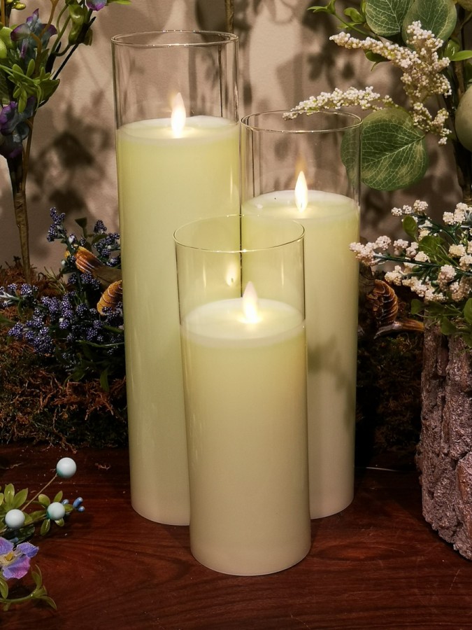 Glass Pillar Candle (Green).<br/> View Product to see price per size.