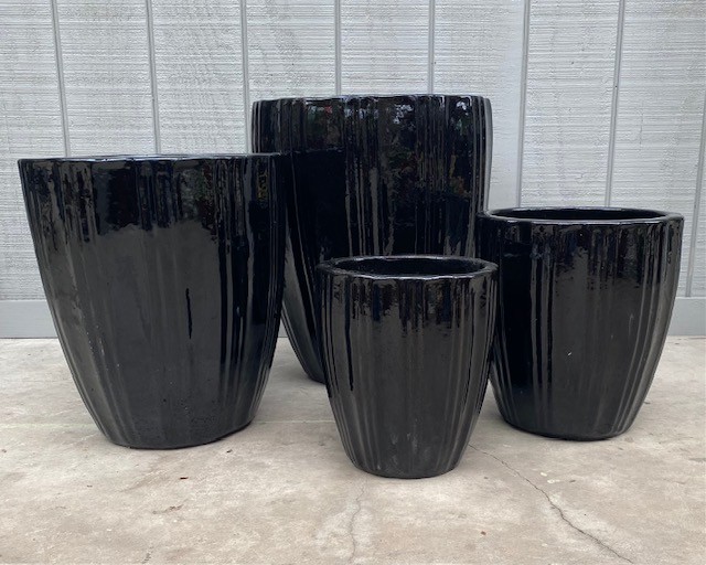 Ribbed Ceramic Pot.<br/> View Product to see price per size.