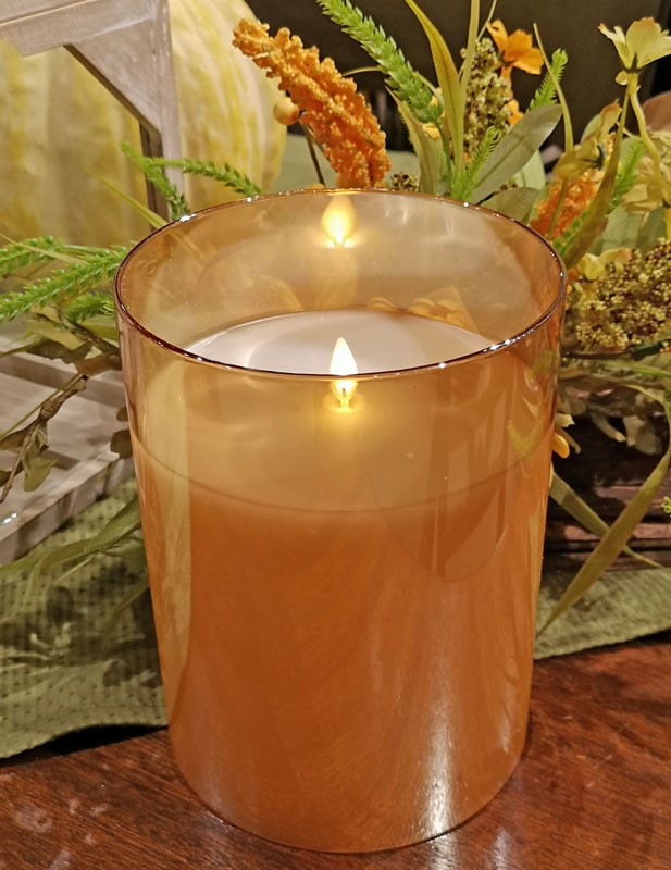 Glass LED Candle (Amber)
