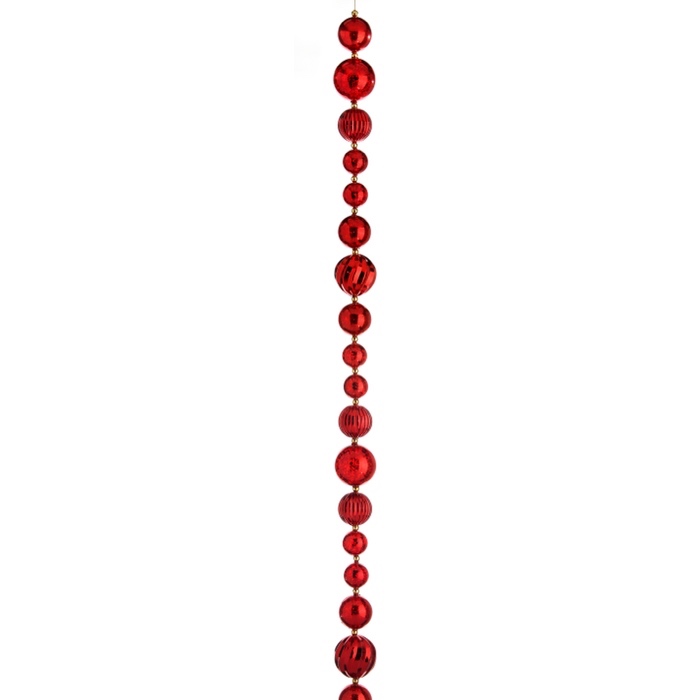 60'' Red Mercury Ball Ornament Garland