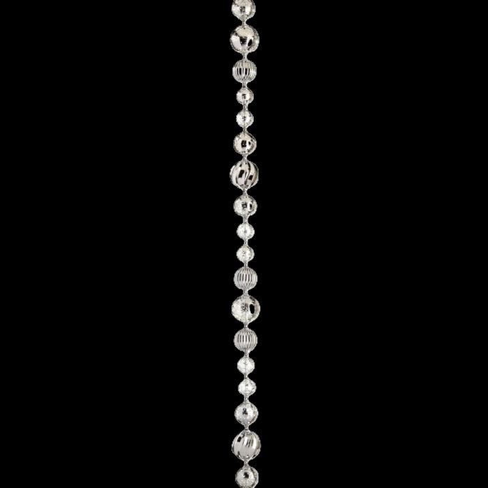 60' Silver Mercury ball ornament garland